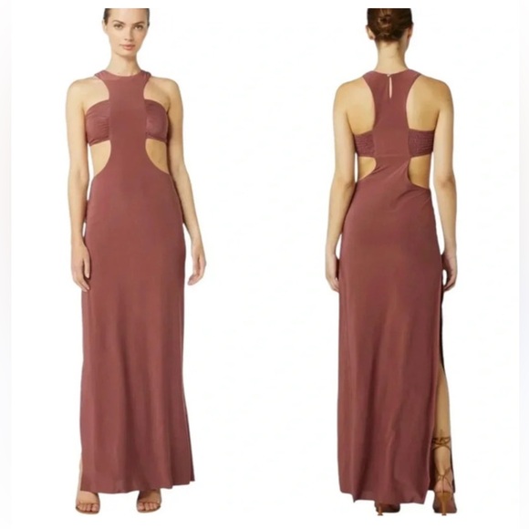 Misa Los Angeles Dresses & Skirts - NWT Misa Los Angeles Lyra Cut Out Jersey Knit Maxi Dress in Cocoa Womens Size L